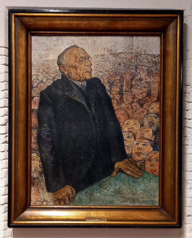 Portret van de politicus Edward Anseele by Frits Van den Berghe