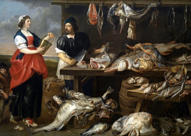 Fishmonger's Stall by Adriaen van Utrecht