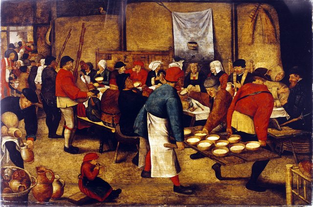 Peasant Wedding in a Barn by Pieter Brueghel the Younger