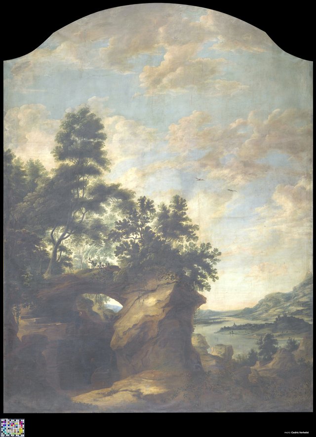 Landscape with Saint Benedict by Lucas Achtschellinck
