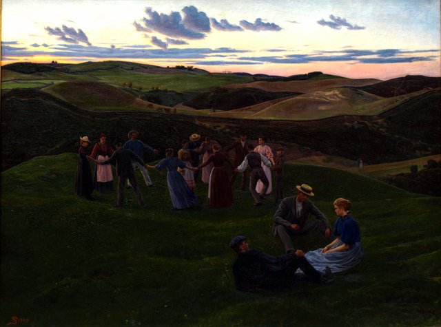 Evening Play in Svanninge Hills by Fritz Syberg