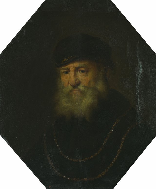 Bust of an Old Man with Two Gold Chains by Govert Flinck