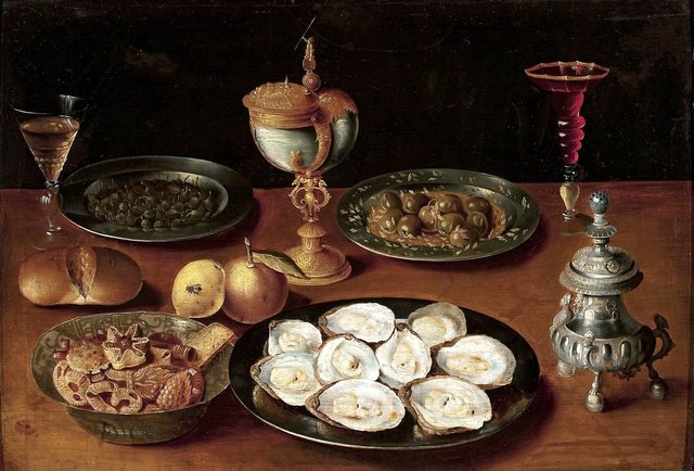 Still-life with oysters. by Osias Beert