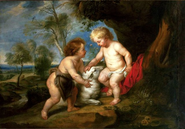 Holy infant and St. John the Baptist by Jan Wildens