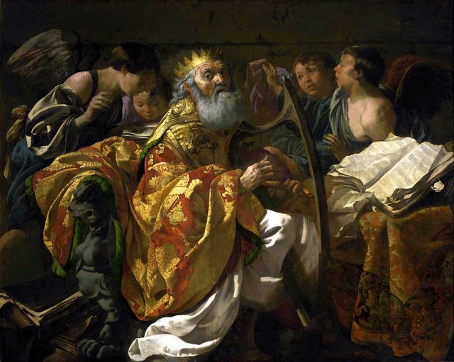 King David playing the harp by Hendrick ter Brugghen