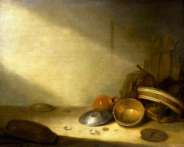 Barn interior with utensils by Pieter Symonsz Potter
