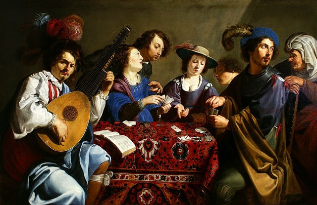 Card players. by Theodoor Rombouts