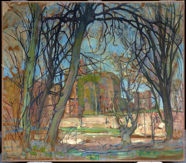 Spring Sun (Lentezon): Castle Ruin Brederode by Piet Mondrian