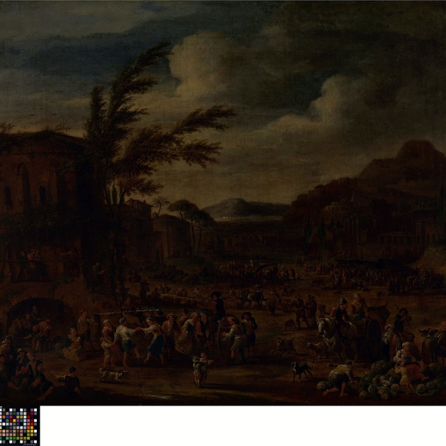 Markt in Italië by Adriaen Frans Boudewyns