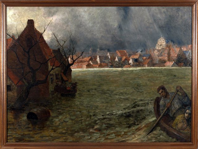 De overstroming van Leuven in 1891 by Constantin Meunier