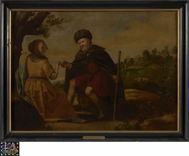 Juda schenkt juwelen aan zijn schoondochter Thamar by Jacob Gerritsz. Cuyp