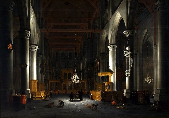 Interior of the Church of St. Lawrence in Rotterdam by Daniël de Blieck