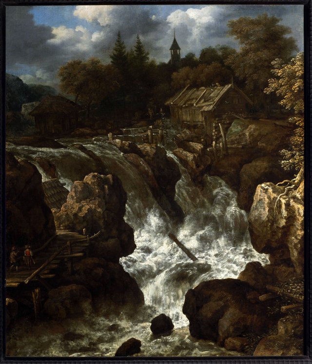 Landscape with waterfall. by Allaert van Everdingen