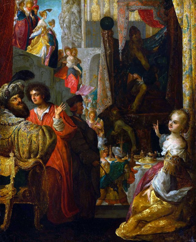 Daniel and Cyrus before the Idol Bel by Bartlomiej Strobel