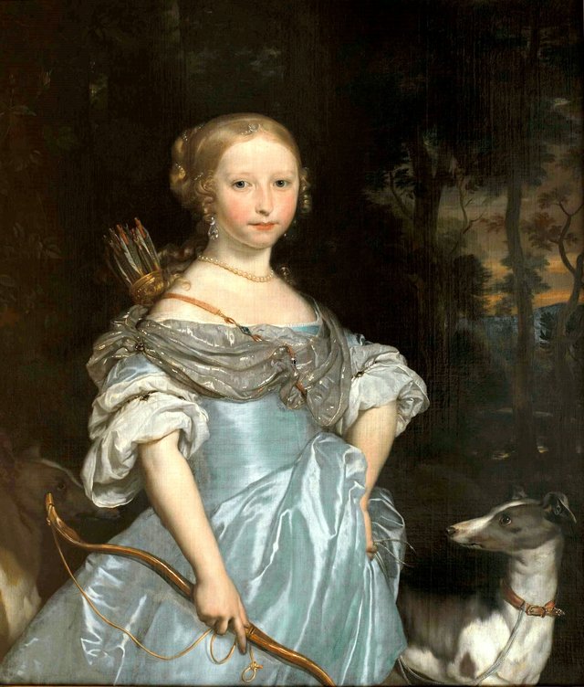 Portrait of a Young Woman as Diana by Abraham Lambertsz van den Tempel