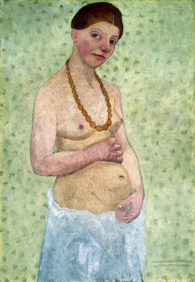 Selfportrait at 6th wedding anniversary by Paula Modersohn-Becker