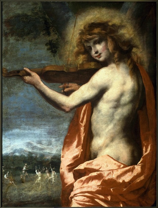 Apollo playing the violin. by Pietro della Vecchia