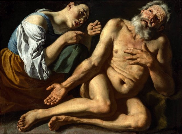 Job mocked by his wife by Gaspare Traversi