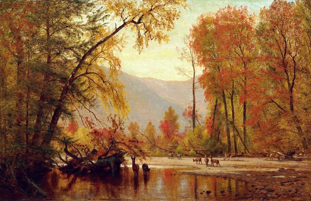Autumn on the Delaware by Worthington Whittredge