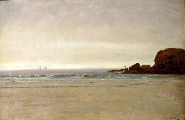 Beach and Rocks by Worthington Whittredge