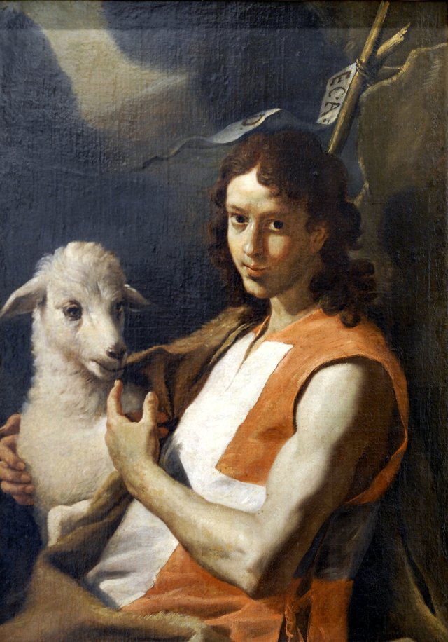 Saint John the Baptist Wearing the Red Tabard of the Order of Saint John by Mattia Preti