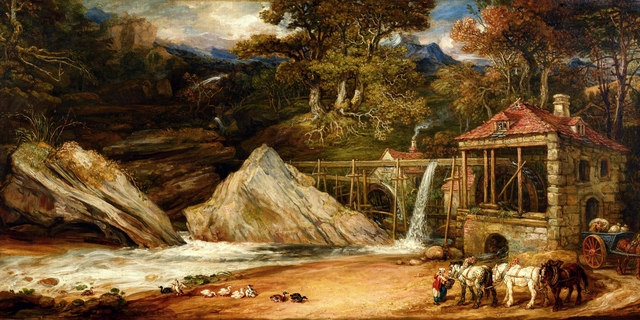 An Overshot Mill in Wales (Aberdulais) by James Ward