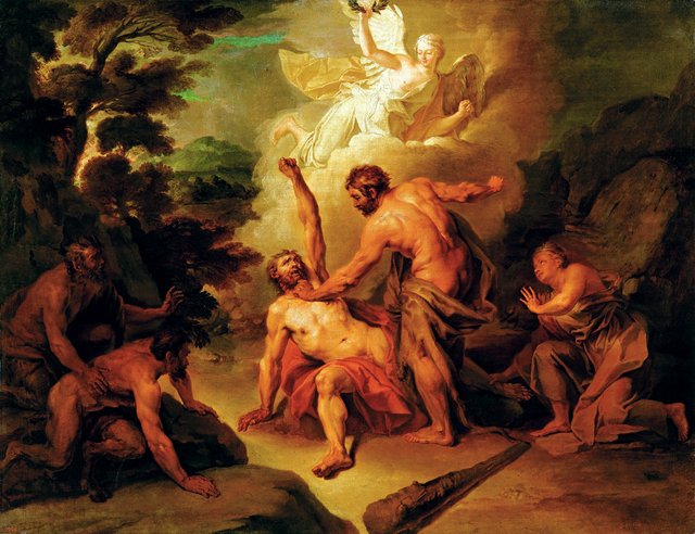 Hercules fighting Achelous. by Nicolas Bertin
