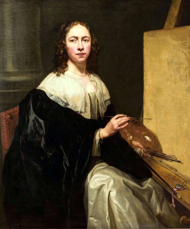Self-portrait with Easel by Michaelina Wautier