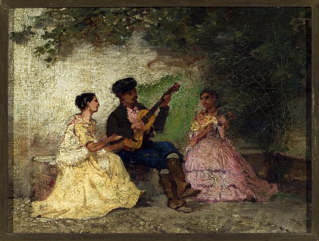 Scene in the park. by Marinus van der Maarel