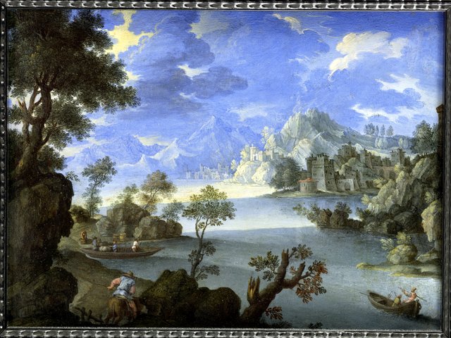 Paysage au bord du lac by Joachim Patinir