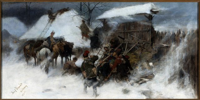Defense of a manor (Bar Confederates). by Józef Brandt
