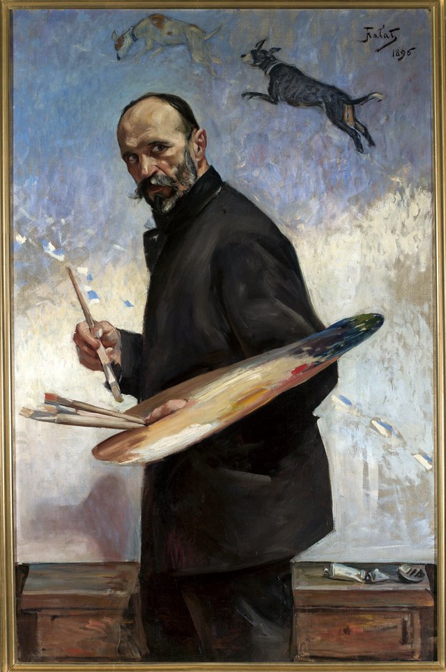 Self-portrait from palette by Julian Fałat