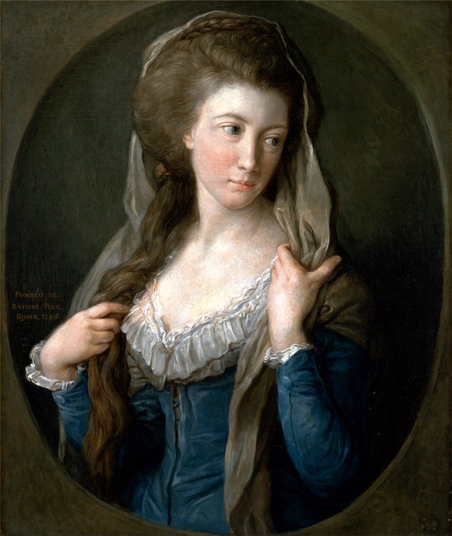 Portrait of a Woman, traditionally identified as Margaret Stuart, Lady Hippisley by Pompeo Batoni