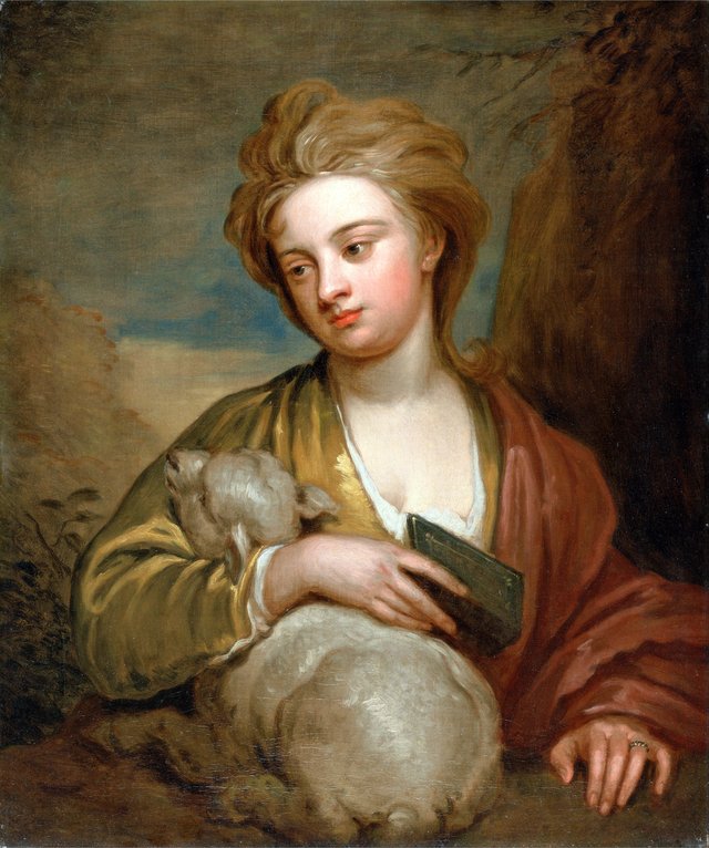 Portrait of a Woman as St. Agnes, Traditionally Identified as Catherine Voss by Godfrey Kneller