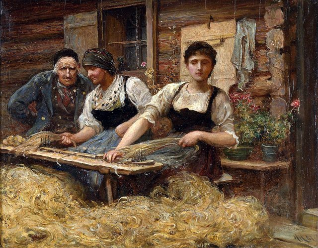 Hackling Flax by Hubert von Herkomer