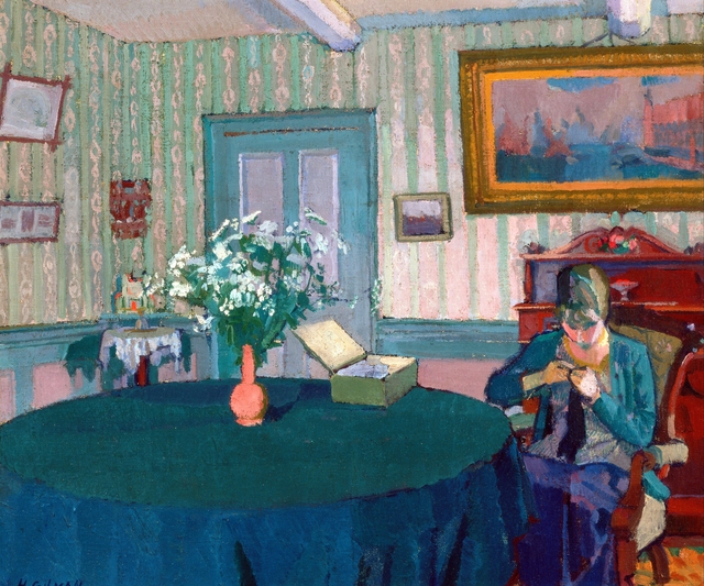 Sylvia Darning by Harold Gilman