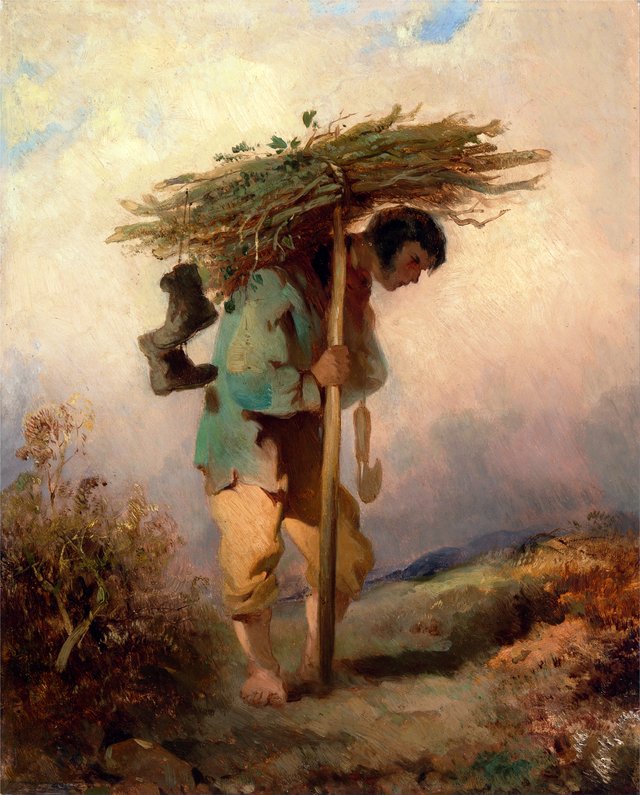 A Man Carrying Faggot by George Chinnery