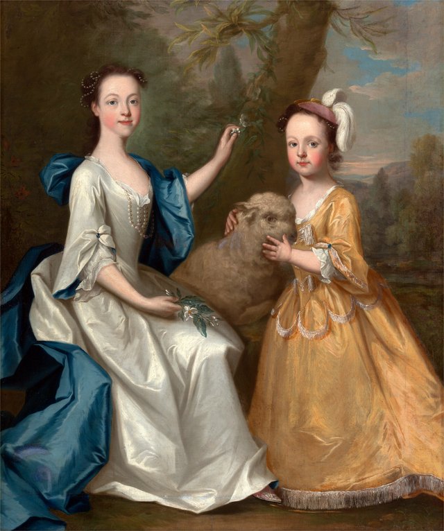 Young Women with a Lamb by Thomas Hudson