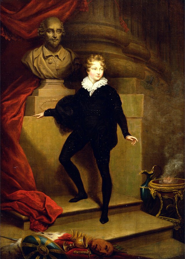 Master Betty as Hamlet, before a bust of Shakespeare by James Northcote