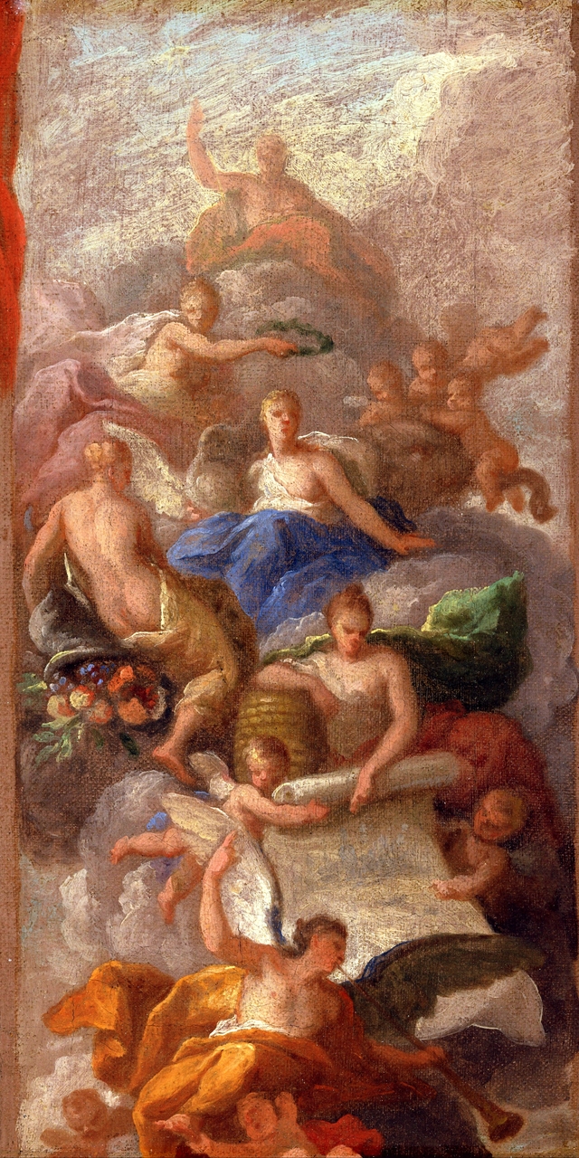 A Sketch of Gratitude Crowned by Peace, with Other Allegorical Figures of Industry, Fame and Plenty by James Thornhill