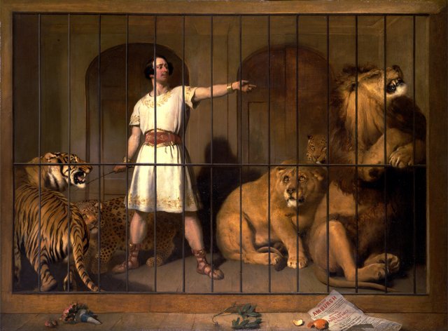 Portrait of Mr. Van Amburgh, As He Appeared with His Animals at the London Theatre by Edwin Landseer