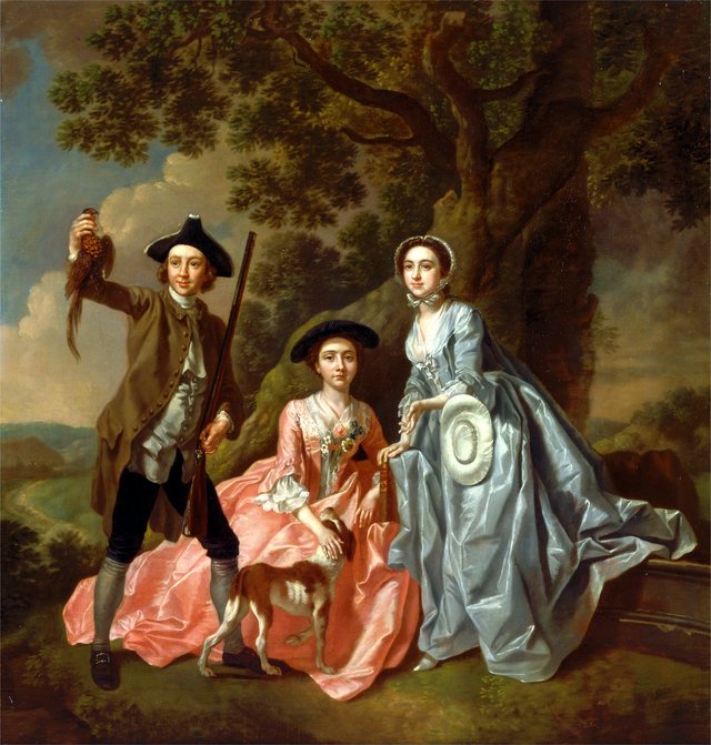 George Rogers and His Wife, Margaret Rogers (née Tyers), and His Sister, Margaret Rogers by Francis Hayman