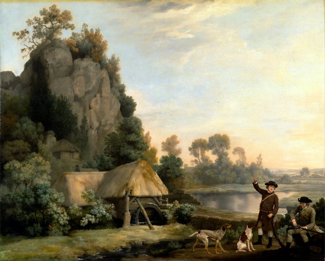 Two Gentlemen Going a Shooting, with a View of Creswell Crags, Taken on the Spot by George Stubbs