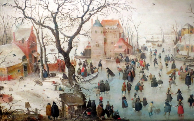 Winter Landscape with Ice Skaters by Hendrick Avercamp