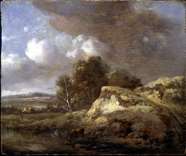 Landscape with Cow drinking by Jan Wijnants
