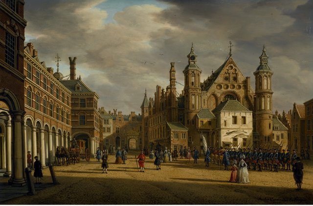 View of the Binnenhof in The Hague by Paulus Constantijn la Fargue