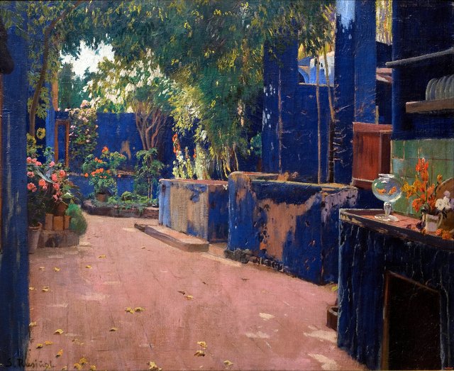 Blue Courtyard by Santiago Rusiñol i Prats