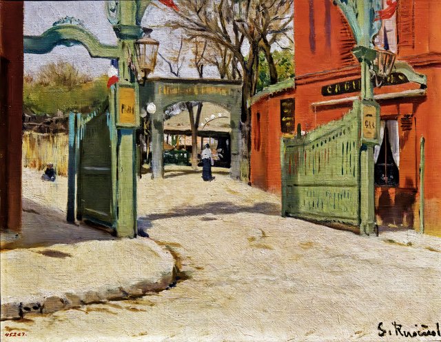 Entrance to the Park of the Moulin de la Galette by Santiago Rusiñol i Prats