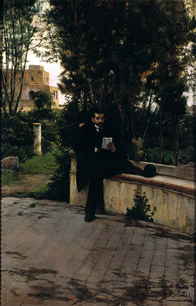 Senyor Quer in the Garden by Santiago Rusiñol i Prats