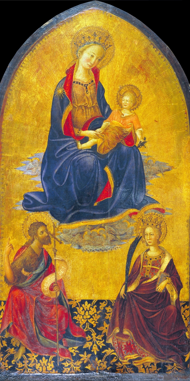 Adoration of the Virgin and Child by Saint John the Baptist and Saint Catherine by Gherardo Starnina